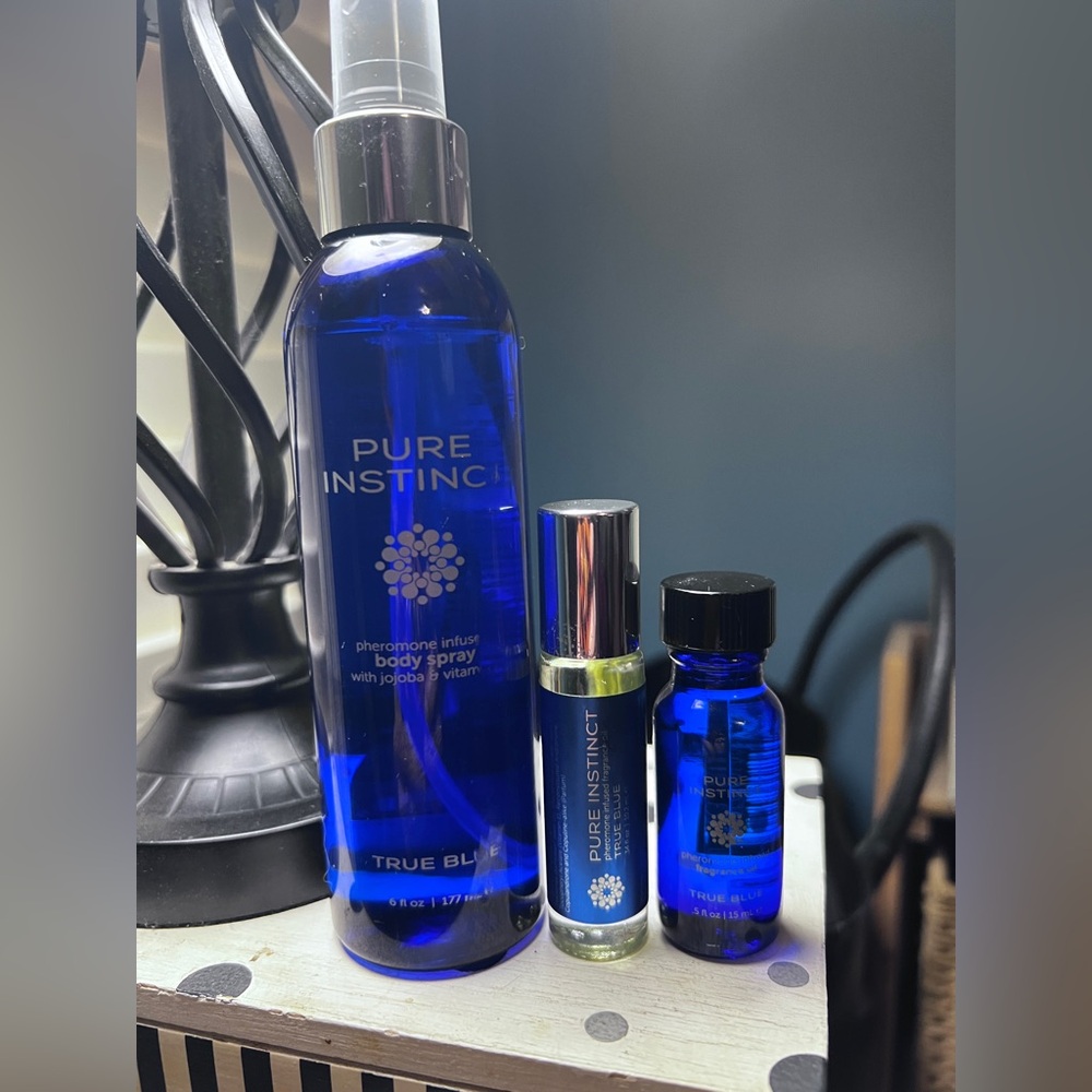Pure Instincts TRUE BLUE scent for men 3pc bundle.  All like new. Tested 1x.